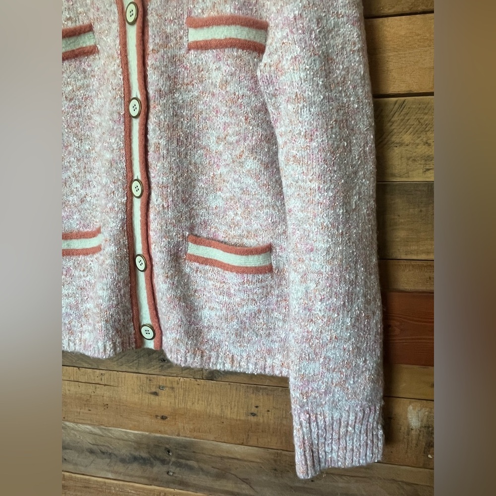 J. Crew Marled Sweater Lady Jacket Soft Colors Size M - Picture 5 of 9